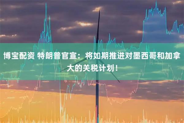 博宝配资 特朗普官宣：将如期推进对墨西哥和加拿大的关税计划！